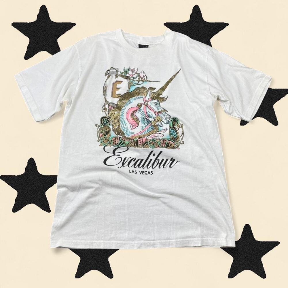 ★ Vintage 90s Diamond Dust “Excalibur Las Vegas” graphic tee ★